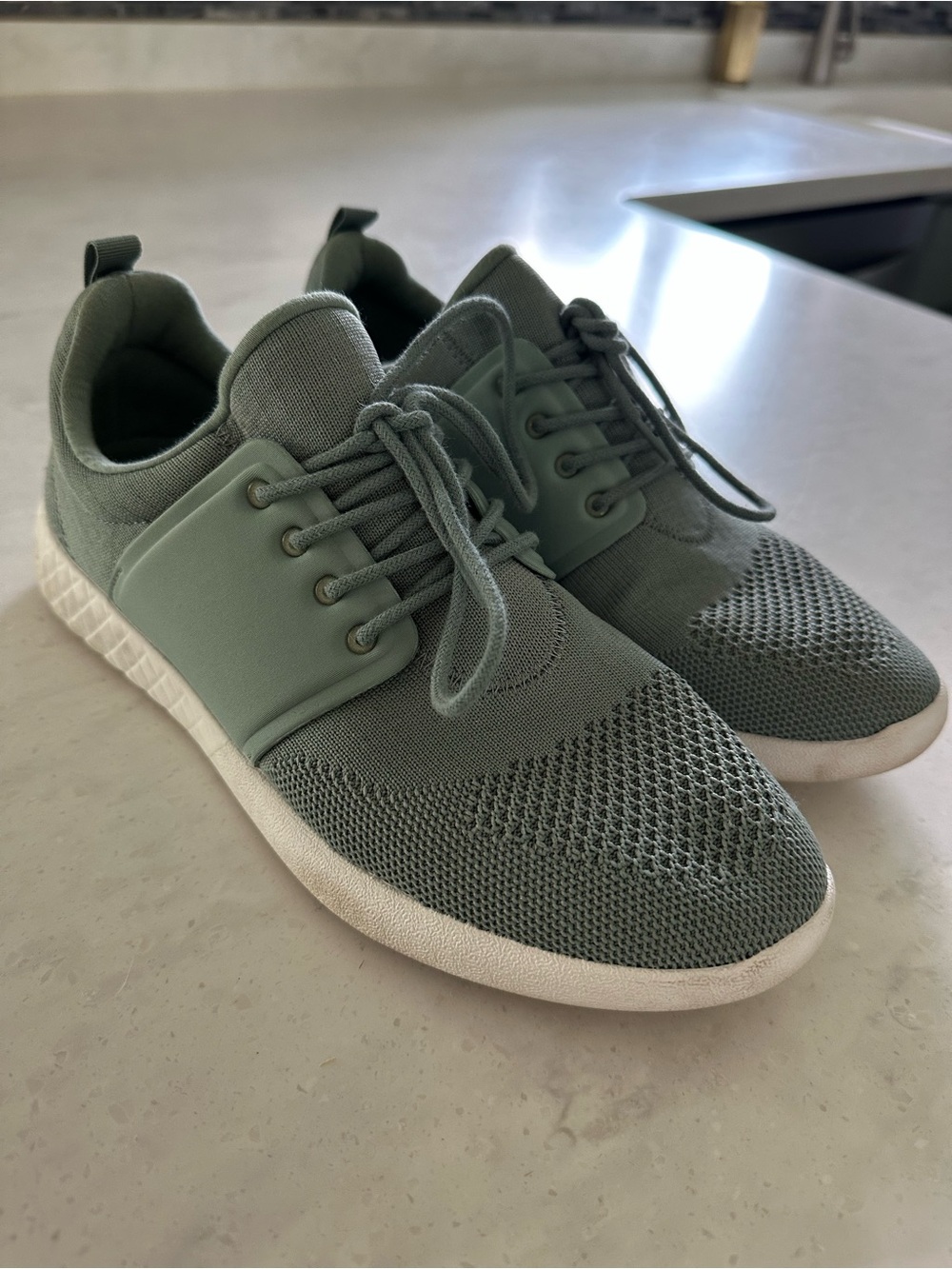 Aldo Women's Knit Lace-Up Slip On Athletic Sneakers in Sage Green
